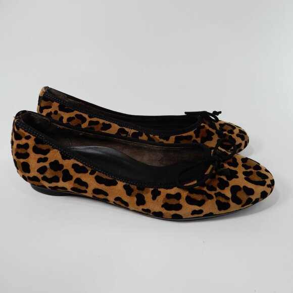 PAUL GREEN Ursula Ballet Flats Size US 6 Sisal Leopard Velvet Bow NEW $398 - Picture 2 of 14
